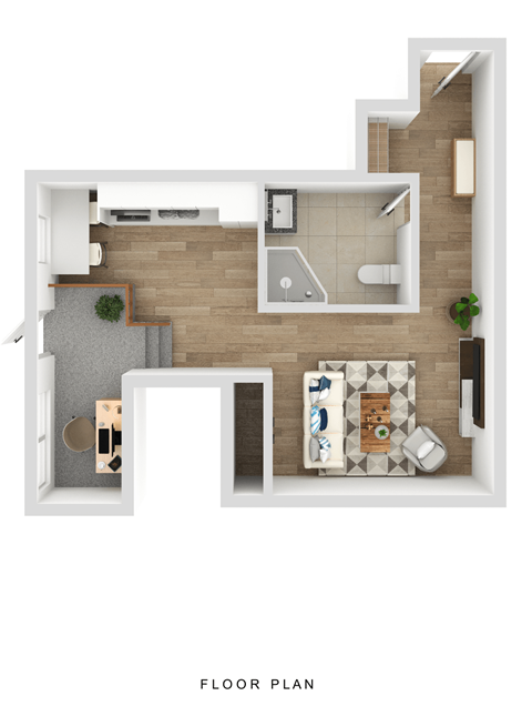 a floor plan of a two bedroom apartment with a bathroom and a balcony
